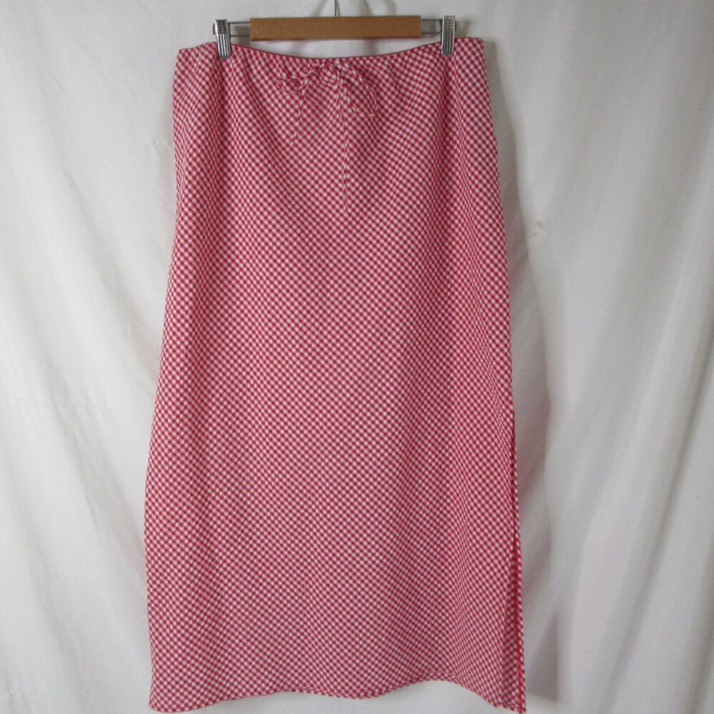 Wild Fable Maxi Skirt Red White Gingham Straight Column Size XXL NWOT - Picture 9 of 13